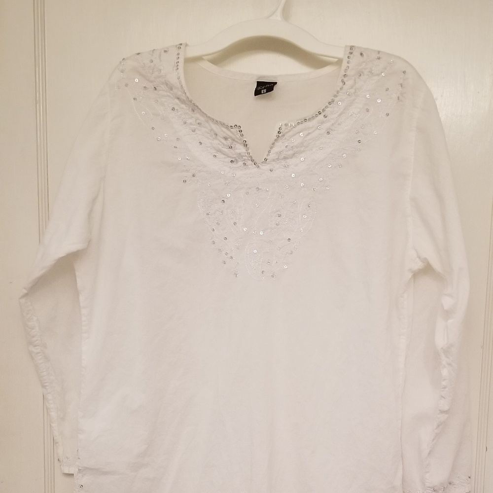 White Indian embroidered shirt